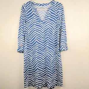 Lilly Pulitzer Rossmore T-Shirt Dress - blue and white - size large
